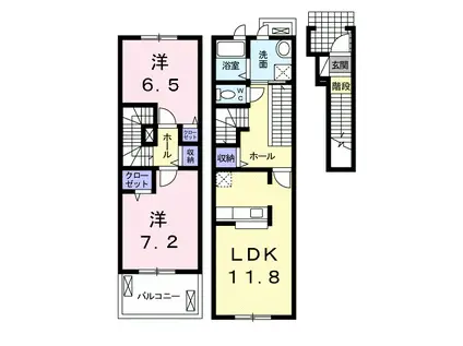 アプリコットⅠ(2LDK/2階)の間取り写真