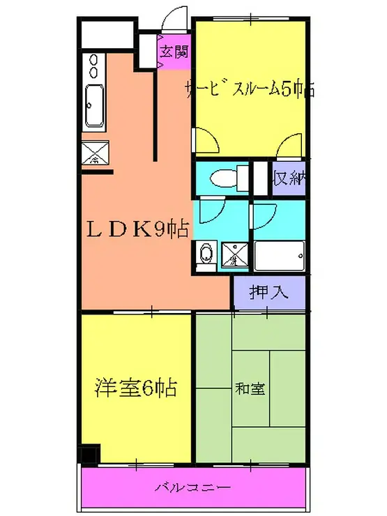 朝日本厚木マンション 6階階 間取り