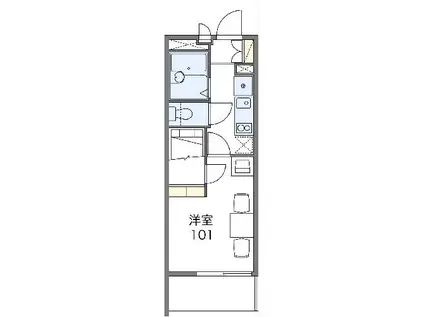 レオパレス野立Ⅱ(1K/1階)の間取り写真