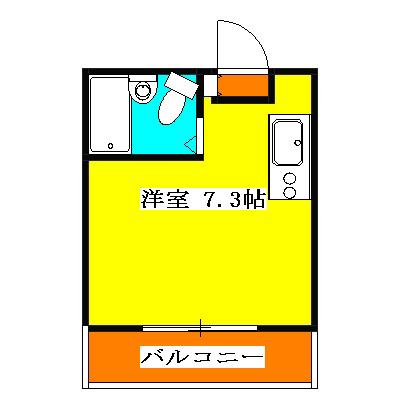パールハイツ大沼(ワンルーム/1階)の間取り写真