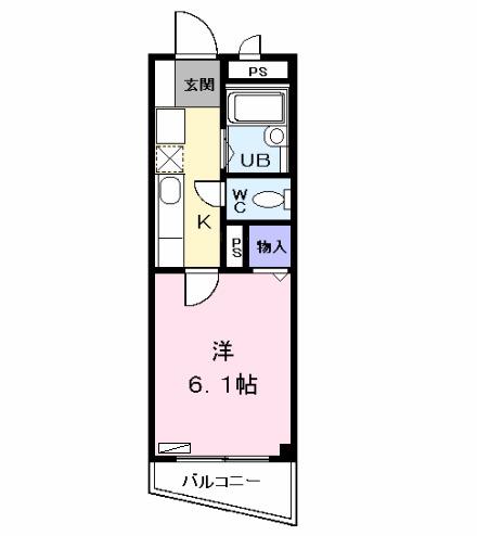 光マンション(1K/2階)の間取り写真