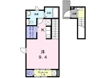 グレイス鶴里(1K/2階)の間取り写真