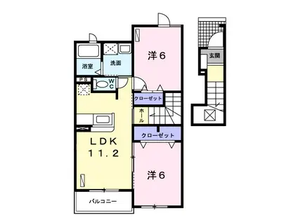 ソレイユⅥ(2LDK/2階)の間取り写真