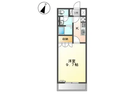 ホワイトガーデン(1K/2階)の間取り写真