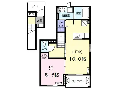 ボヌール Ⅰ(1LDK/2階)の間取り写真