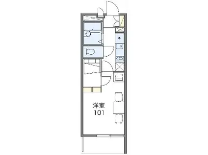 レオパレスハピネス(1K/2階)の間取り写真