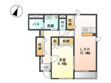 シャン リジェール(1LDK/1階)の間取り写真