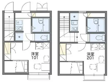 レオパレス大門(1K/2階)の間取り写真