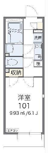 レオネクストスパシオHCY(1K/2階)の間取り写真