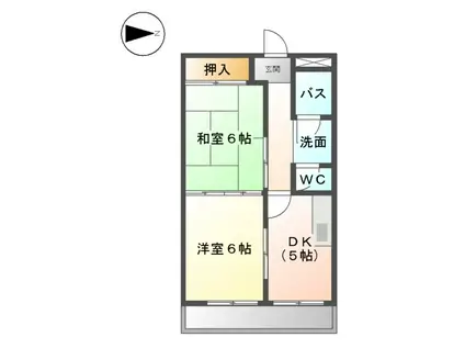 サンコーポヤトミ(2DK/1階)の間取り写真