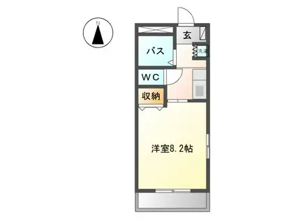 リトル黒川(1K/2階)の間取り写真