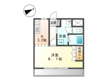 ジュネス愛西(1K/1階)の間取り写真