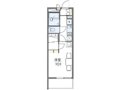 レオパレスフレンディー太閤(1K/4階)の間取り写真
