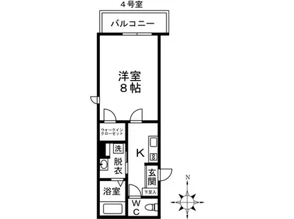 GRID NAGOYA(1K/4階)の間取り写真