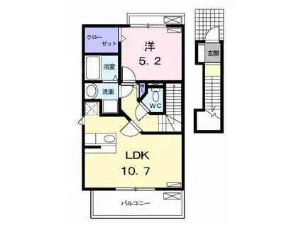 ファミール中野 Ⅰ(1LDK/2階)の間取り写真