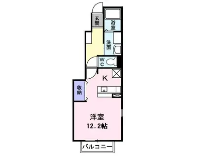 メゾンドソレイユ(ワンルーム/1階)の間取り写真