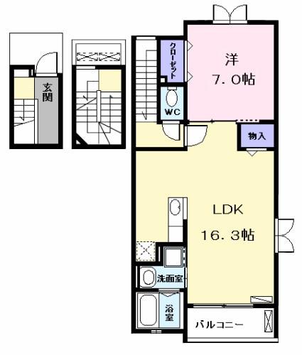 アルバーダⅡ(1LDK/3階)の間取り写真