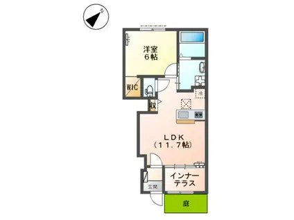 プティ・ボヌールⅡ(1LDK/1階)の間取り写真