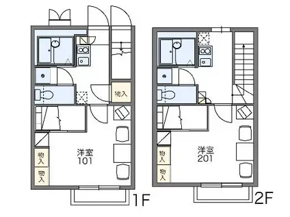 レオパレスアローンライフ(1K/2階)の間取り写真