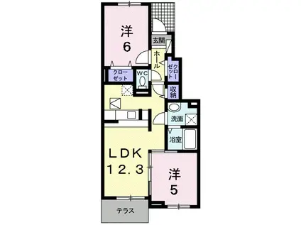 ブライトンコート(2LDK/1階)の間取り写真