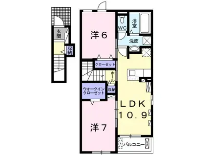 トレカーサ Ⅲ(2LDK/2階)の間取り写真