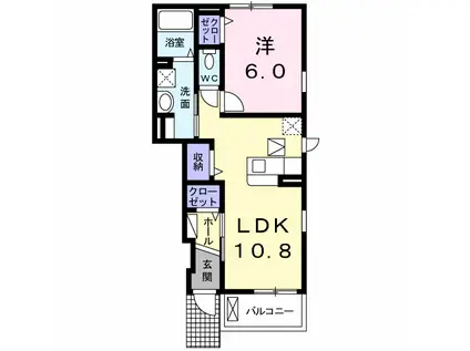 コッティⅡ 310(1LDK/1階)の間取り写真