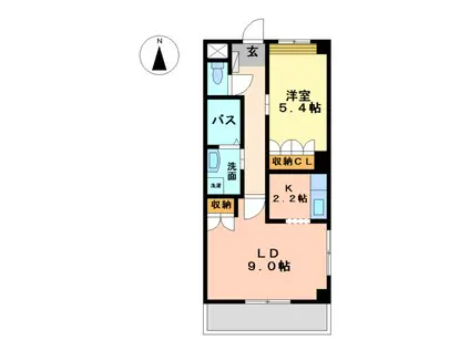 エクレール シャトー(1LDK/1階)の間取り写真
