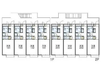 レオパレス花月(1K/2階)の間取り写真