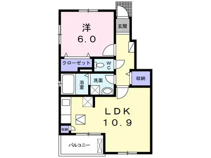 ハレマウロア(1LDK/1階)の間取り写真