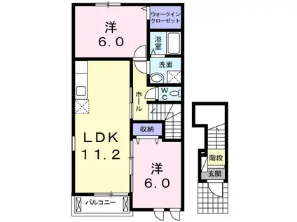グリーンアヴェニュー 3(2LDK/2階)の間取り写真