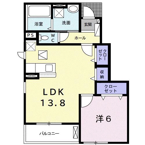 カーサ モデルノ Ⅱ(1LDK/1階)の間取り写真