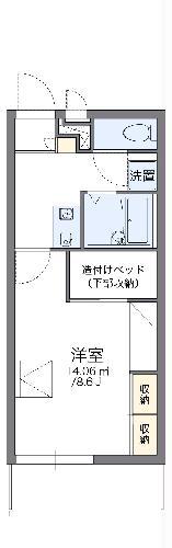 レオパレス沼南Ⅲ(1K/1階)の間取り写真