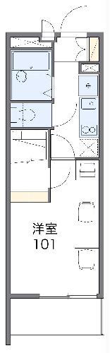 レオパレスゆうなぎ(1K/1階)の間取り写真