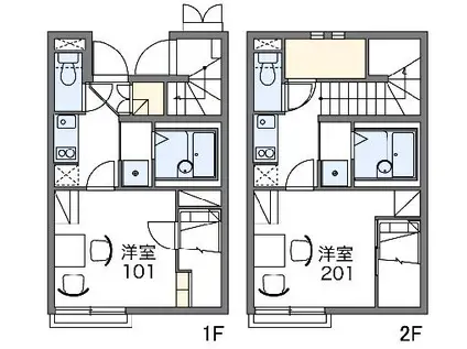 レオネクストセジュール(1K/2階)の間取り写真