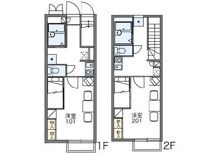 レオパレスBLUMENHEIM(1K/1階)の間取り写真