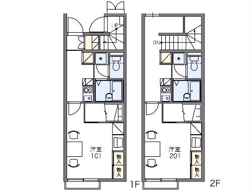 レオパレスFLATS イースト(1K/1階)の間取り写真