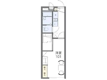 レオパレス新木曽川(1K/1階)の間取り写真