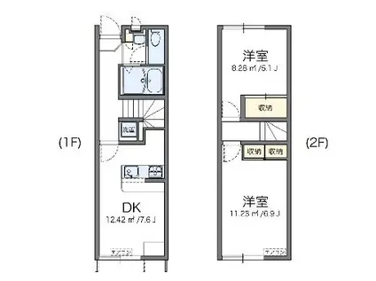 レオパレスピューピル(2DK/1階)の間取り写真