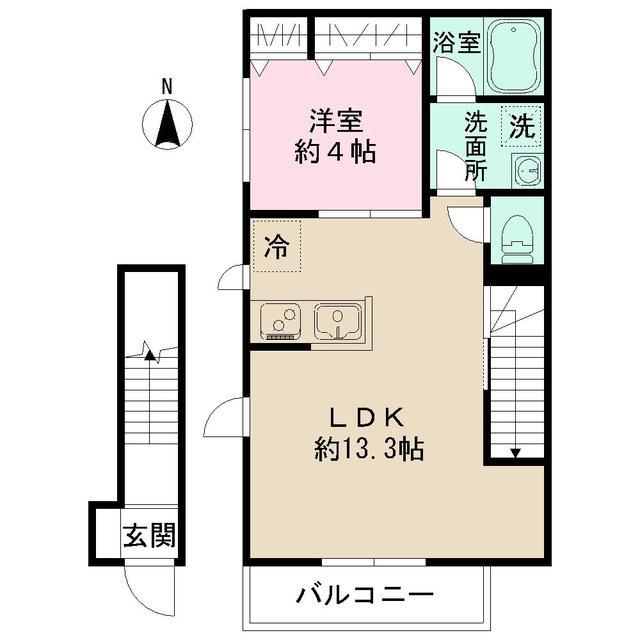 DESIGN MAISON HALE K(1LDK/2階)の間取り写真