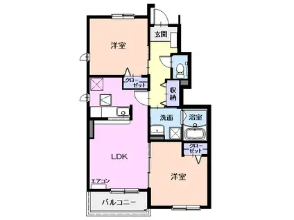 PIXY DOLL Ⅱ(2LDK/1階)の間取り写真