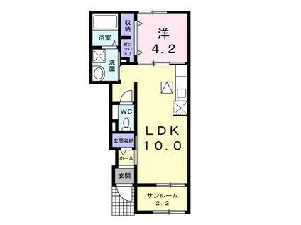 グラン・アルカンシェルⅡ(1LDK/1階)の間取り写真