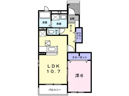 養老鉄道 広神戸駅 徒歩6分 2階建 築18年(1LDK/1階)の間取り写真