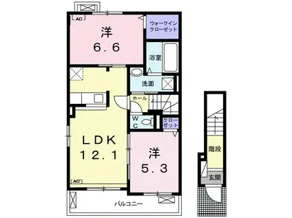 ツイル フィールド(2LDK/2階)の間取り写真