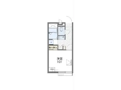 レオパレスカンパーナ(1K/1階)の間取り写真