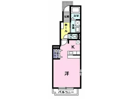 セレーノ(ワンルーム/1階)の間取り写真