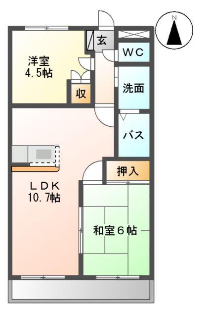 エクセルメゾンⅡ(2LDK/2階)の間取り写真