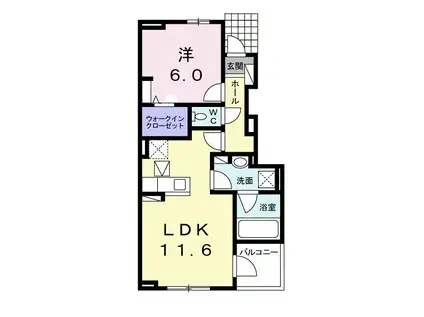 グレイスⅢ(1LDK/1階)の間取り写真
