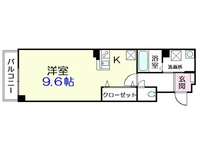 カーネリアンコートT・S(ワンルーム/5階)の間取り写真