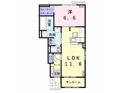 アン・リジェール(1LDK/1階)の間取り写真