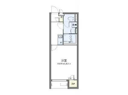 クレイノSTARS(1K/1階)の間取り写真